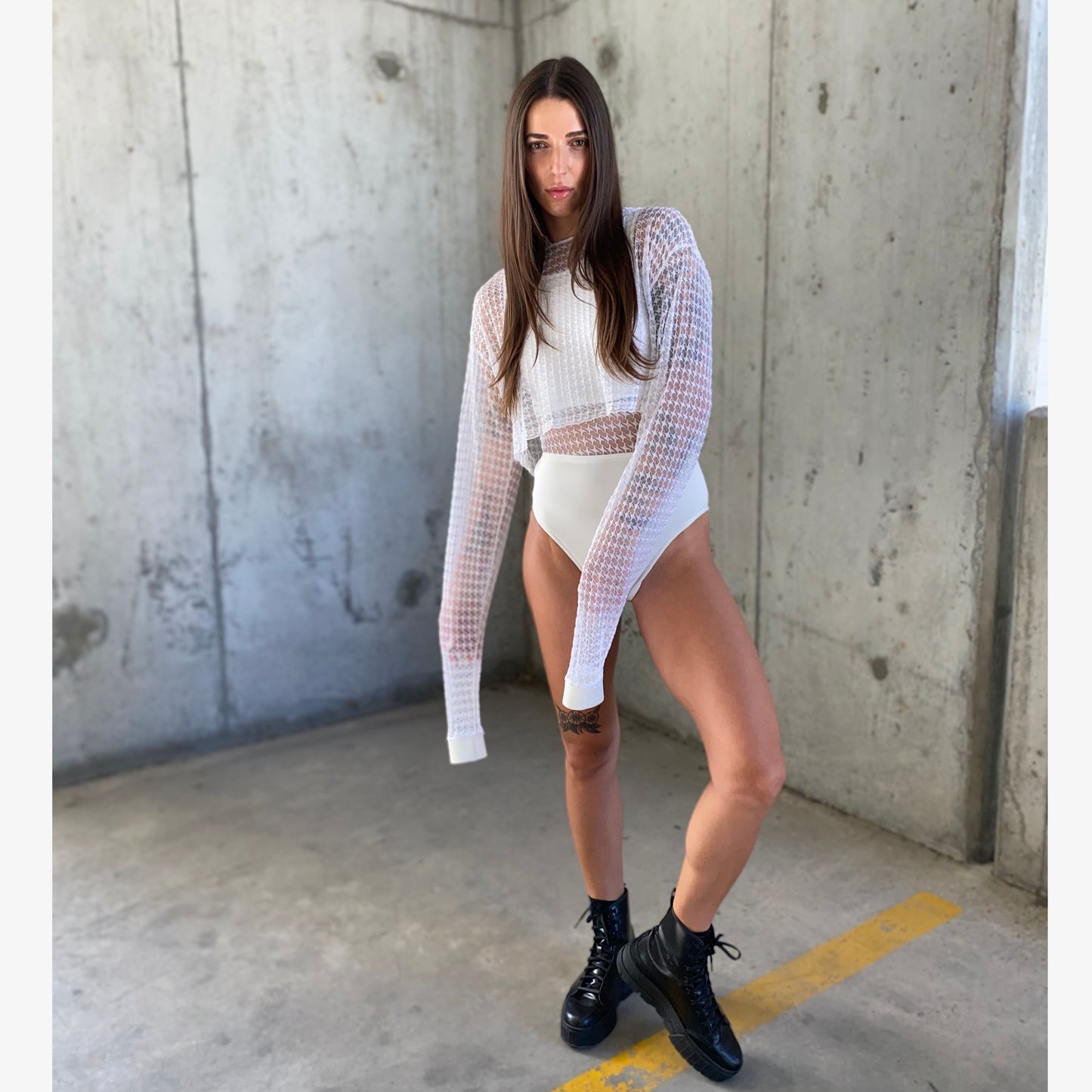 Women's One-Piece with Mesh Hoodie